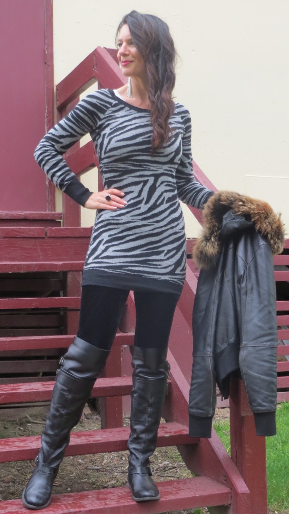 Grey zebra dress 1